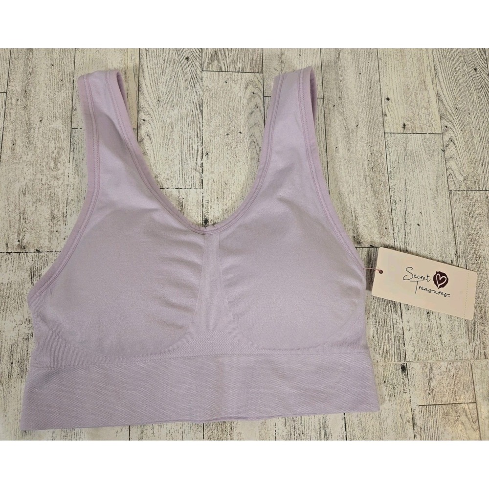 Secret Treasures Bra MEDIUM Lavender Removable Pads Pullover NEW